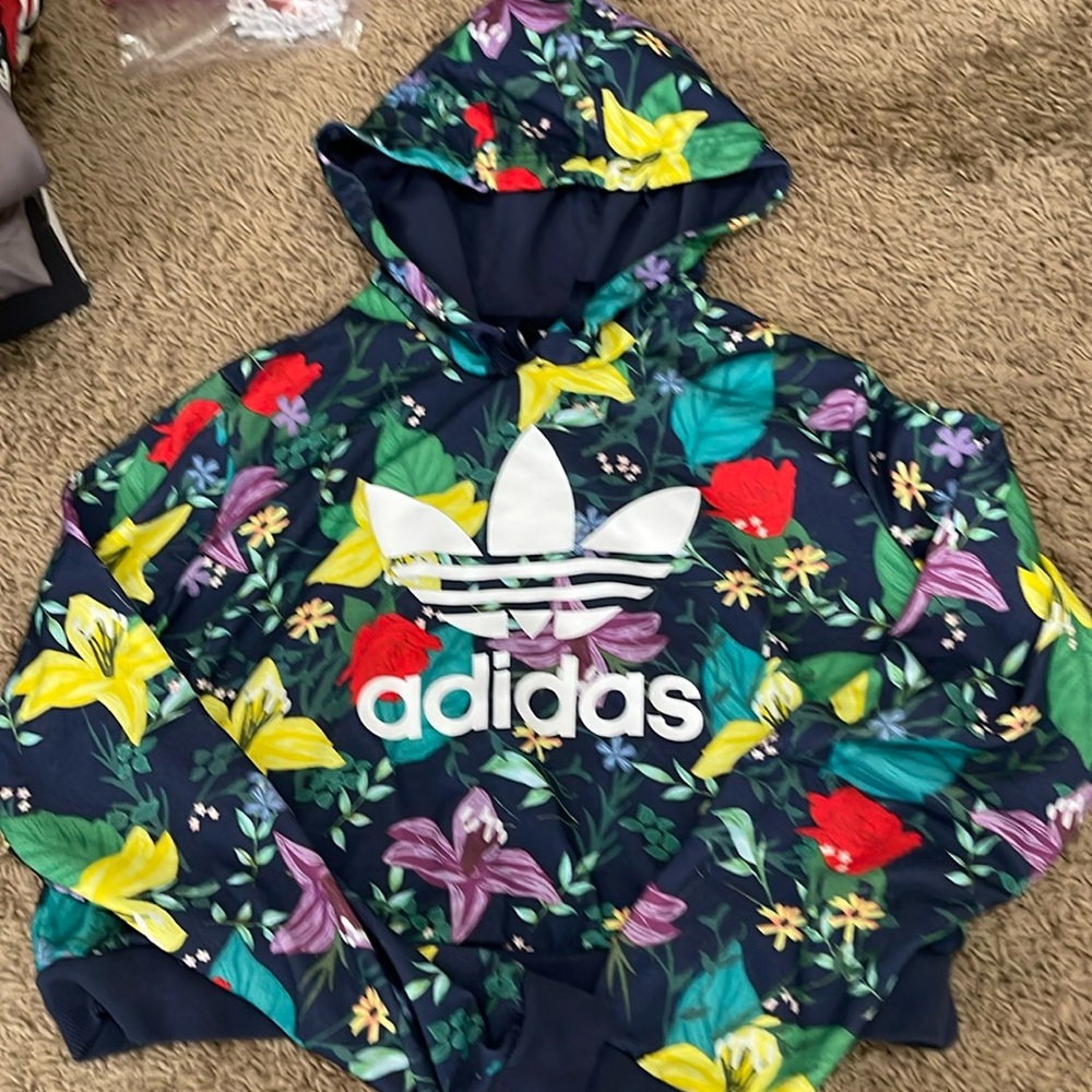 Adidas floral hoodie size small
